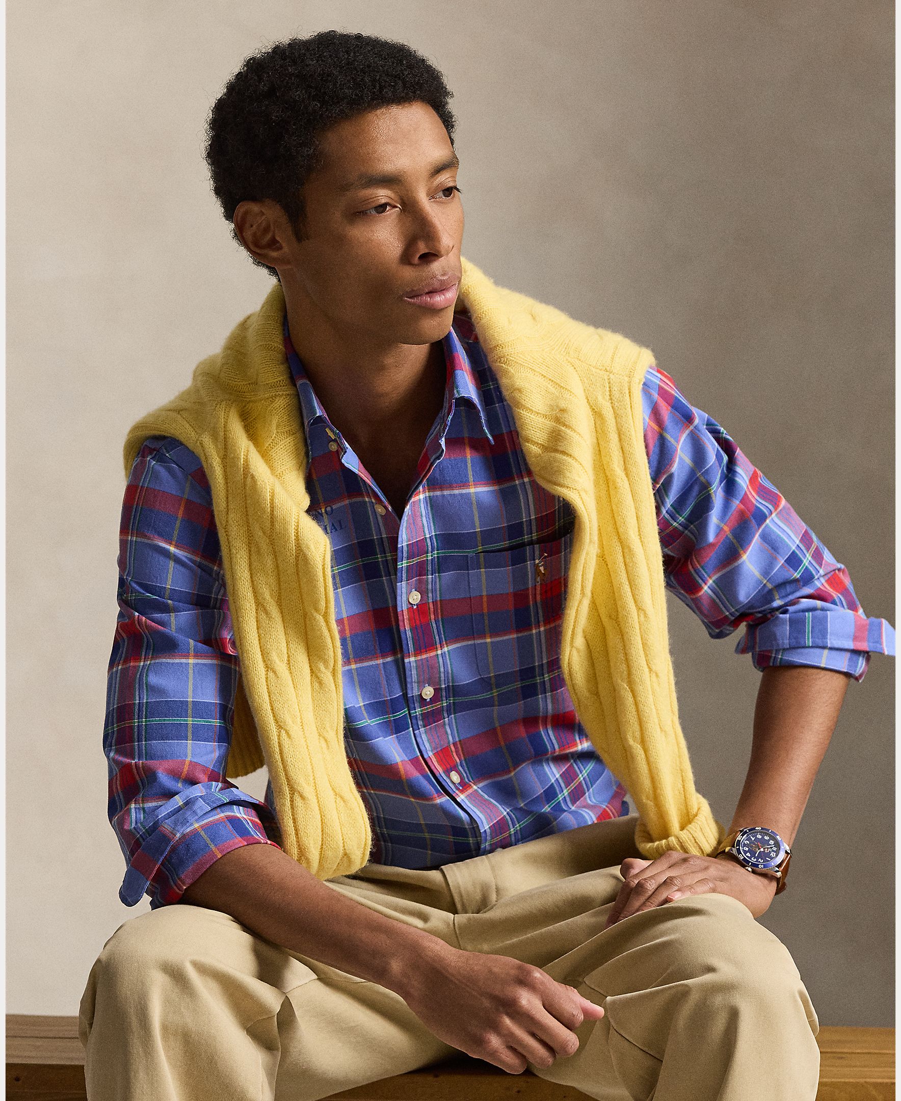 Camisa Oxford de Algodão Regular Fit Multicolor-5