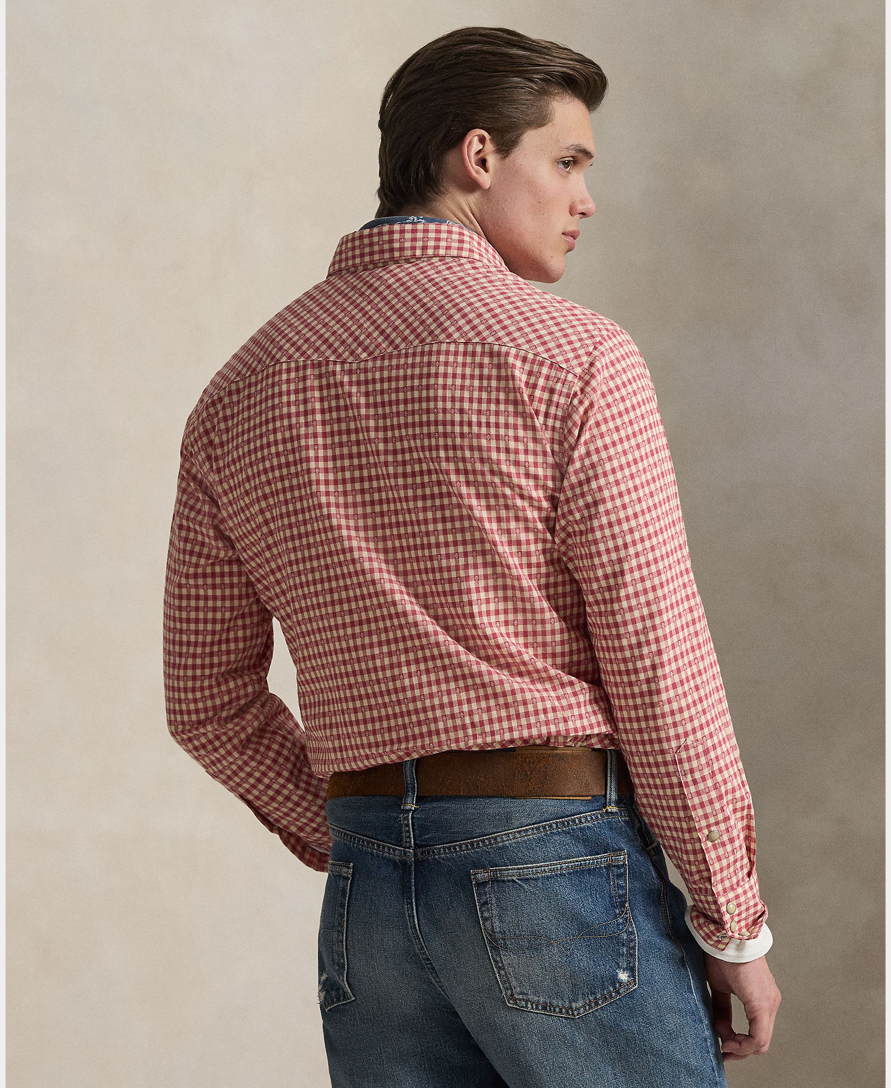 Camisa de Trabalho de Algodão Estampada Multicolor-3