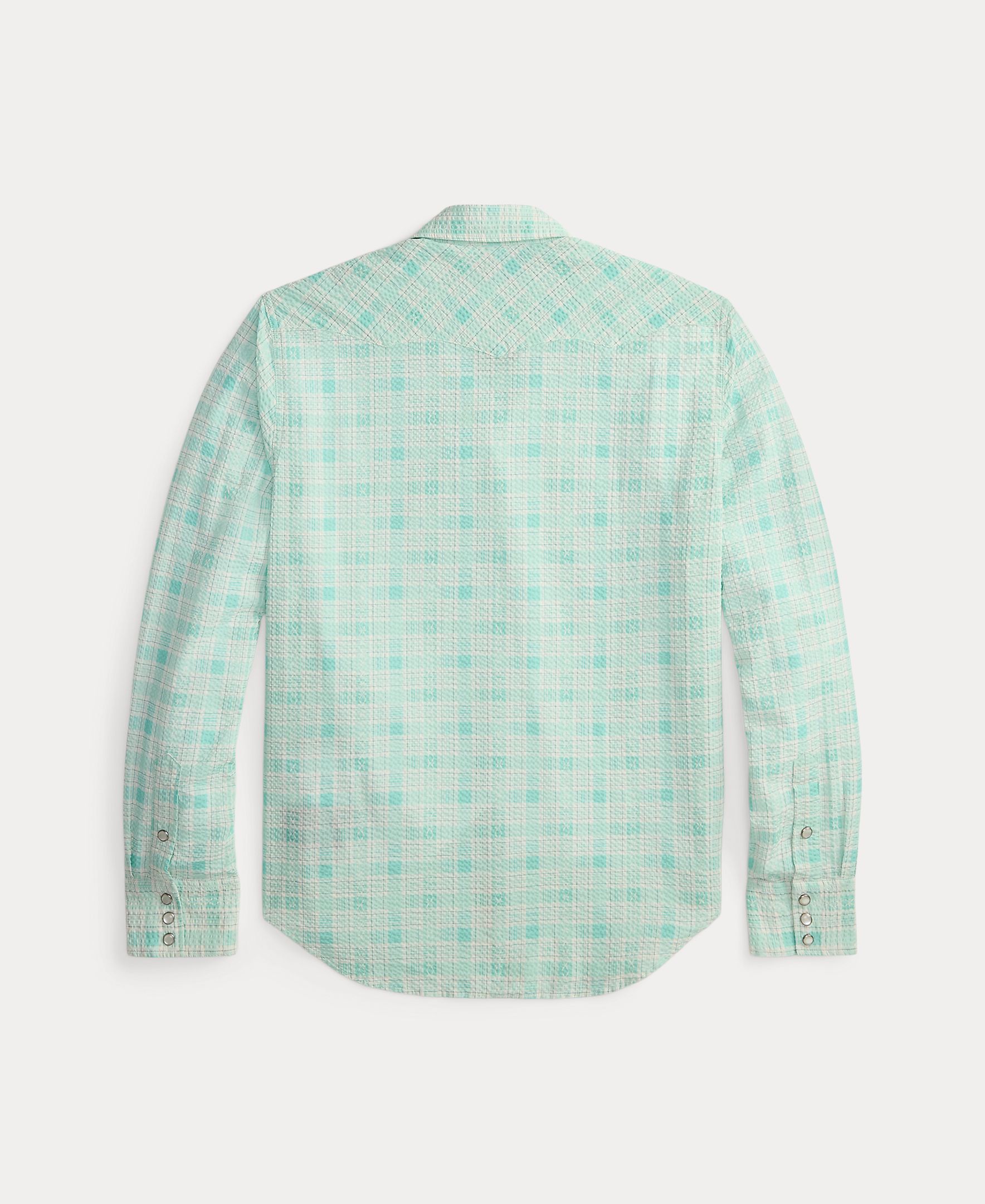 Camisa de Algodão Estampada Double RL Turquesa-2