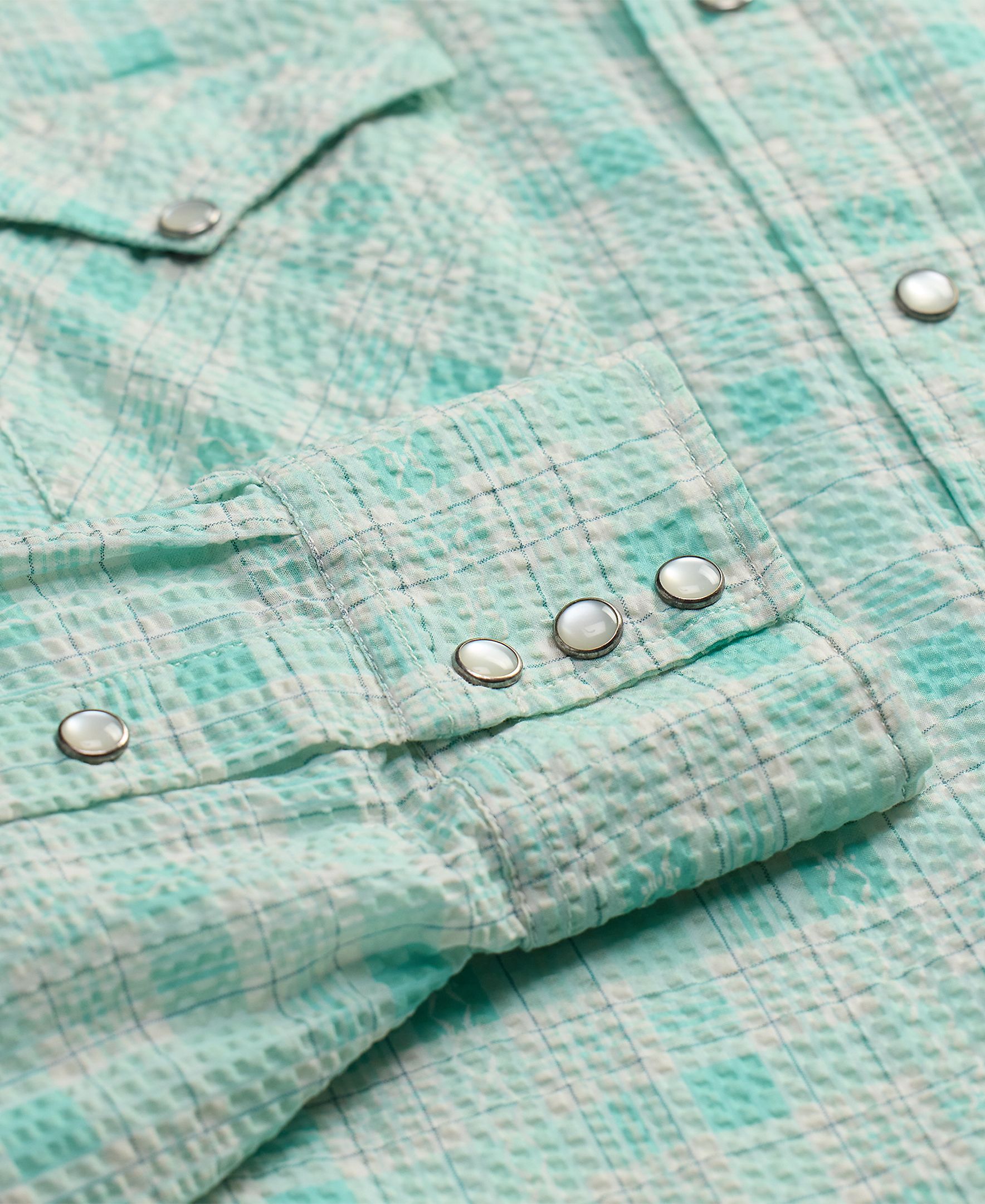 Camisa de Algodão Estampada Double RL Turquesa-4