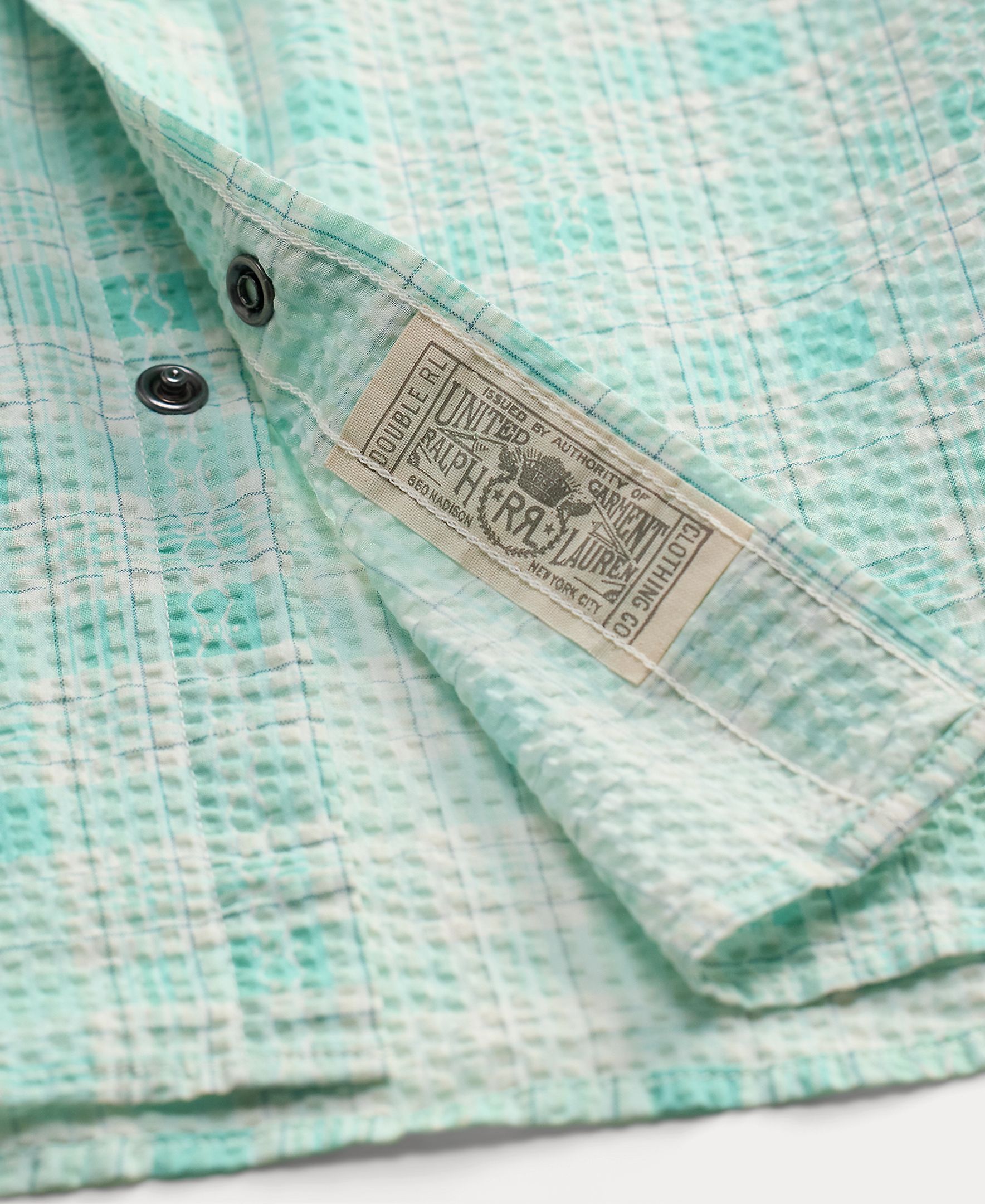 Camisa de Algodão Estampada Double RL Turquesa-5