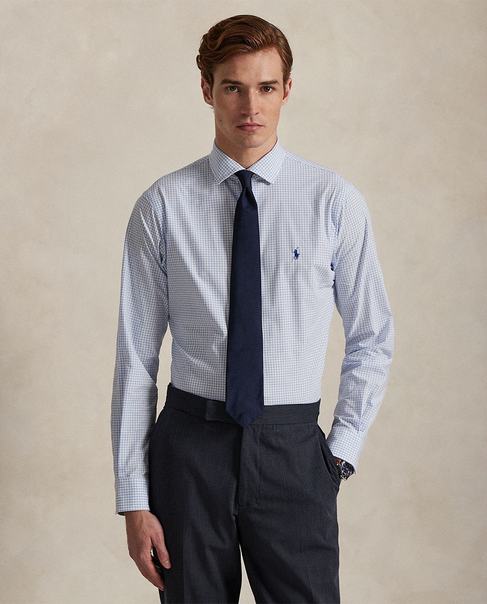 Camisa Custom Fit de Popelina Elástica Branco-1