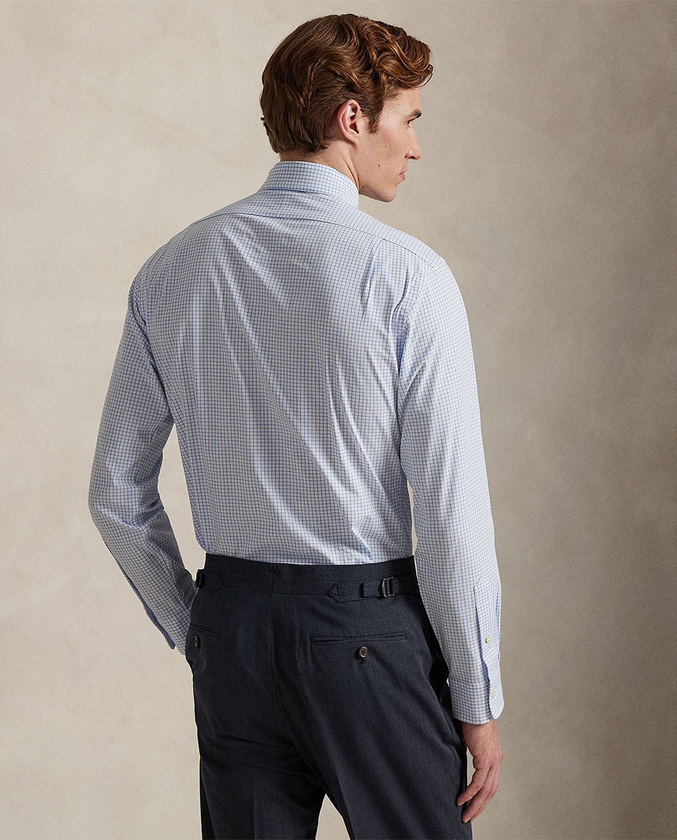 Camisa Custom Fit de Popelina Elástica Branco-2