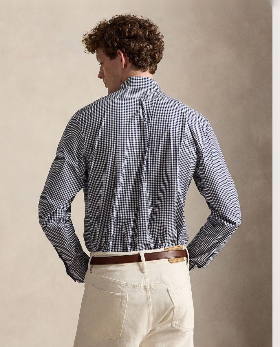 Camisa Regular Fit de Popelina Azul-marinho-3