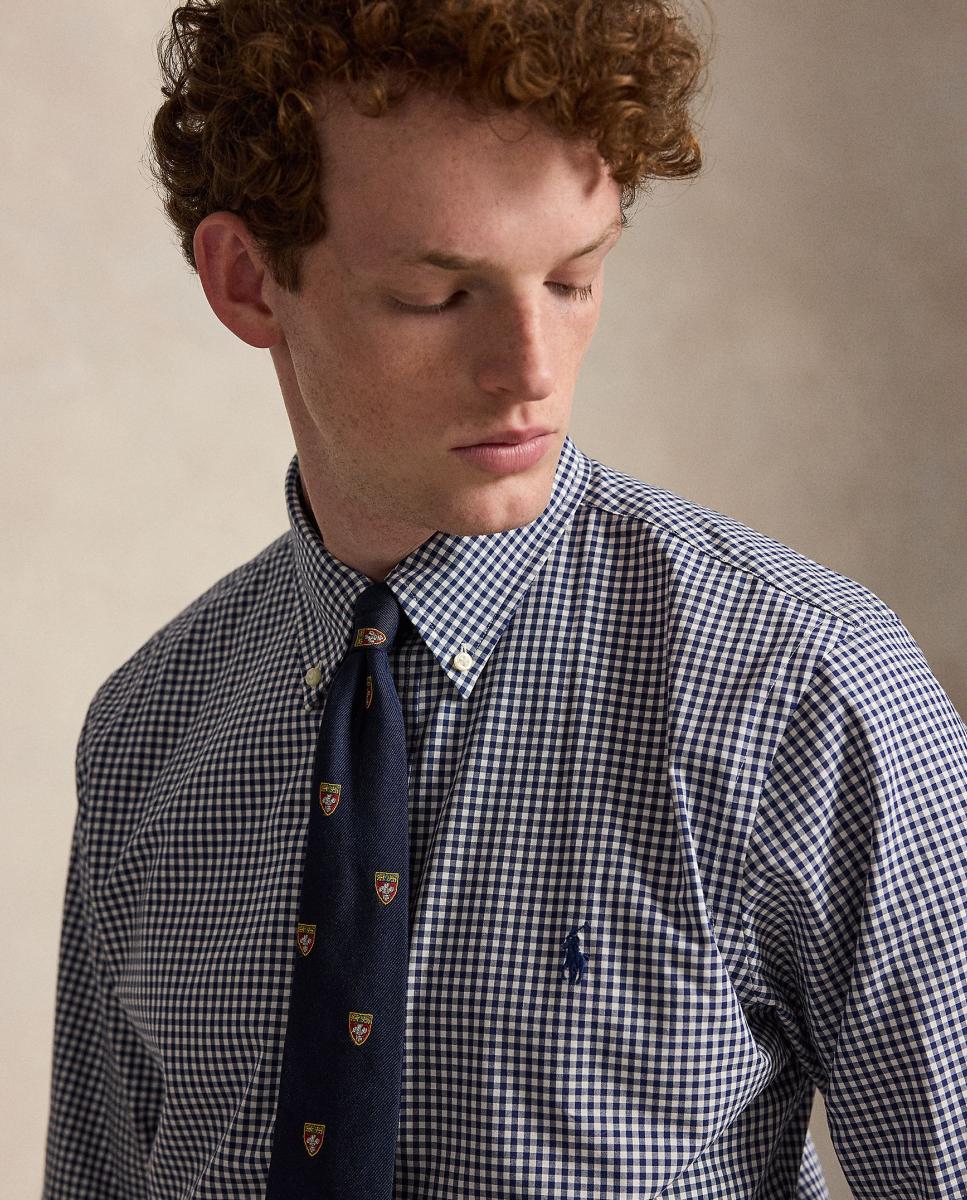 Camisa Regular Fit de Popelina Azul-marinho-4