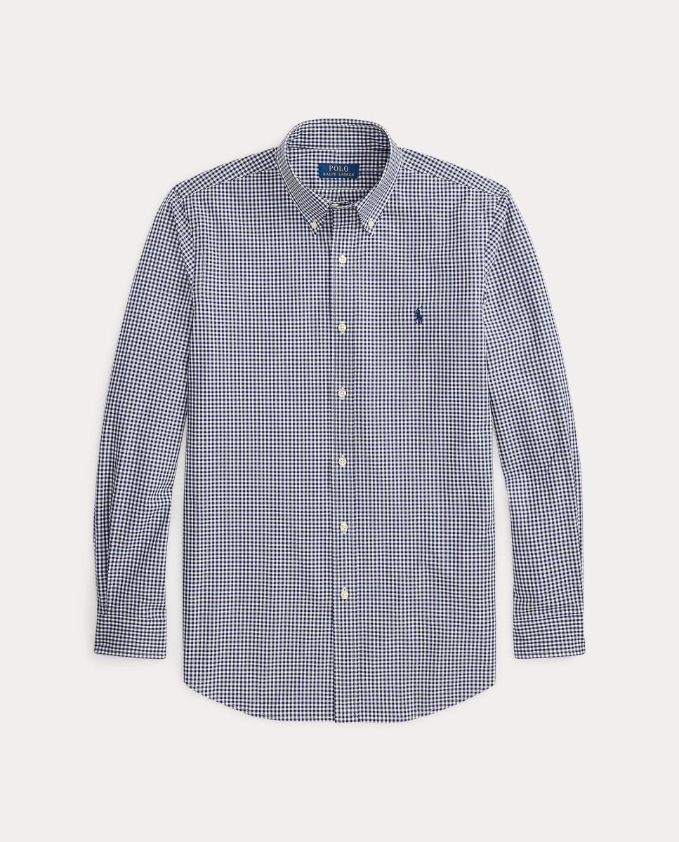 Camisa Regular Fit de Popelina Azul-marinho-5