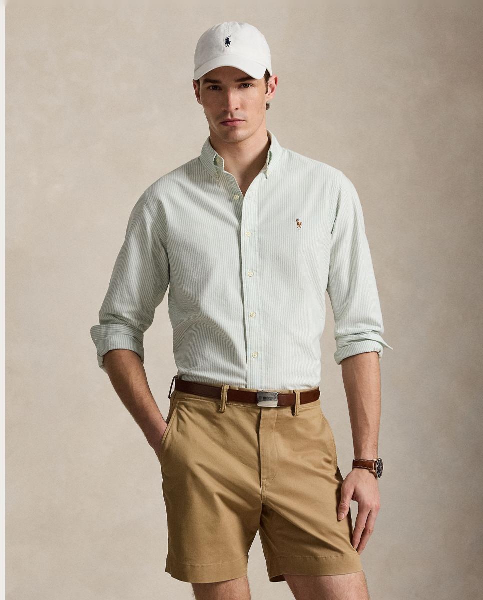 Camisa de hombre oxford con rayas Desgastado Mint Blanco - Polo Ralph Lauren - Verde menta Verde menta-1