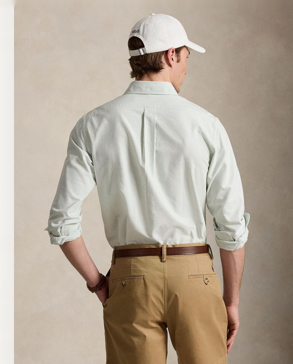 Camisa de hombre oxford con rayas Desgastado Mint Blanco - Polo Ralph Lauren - Verde menta Verde menta-3