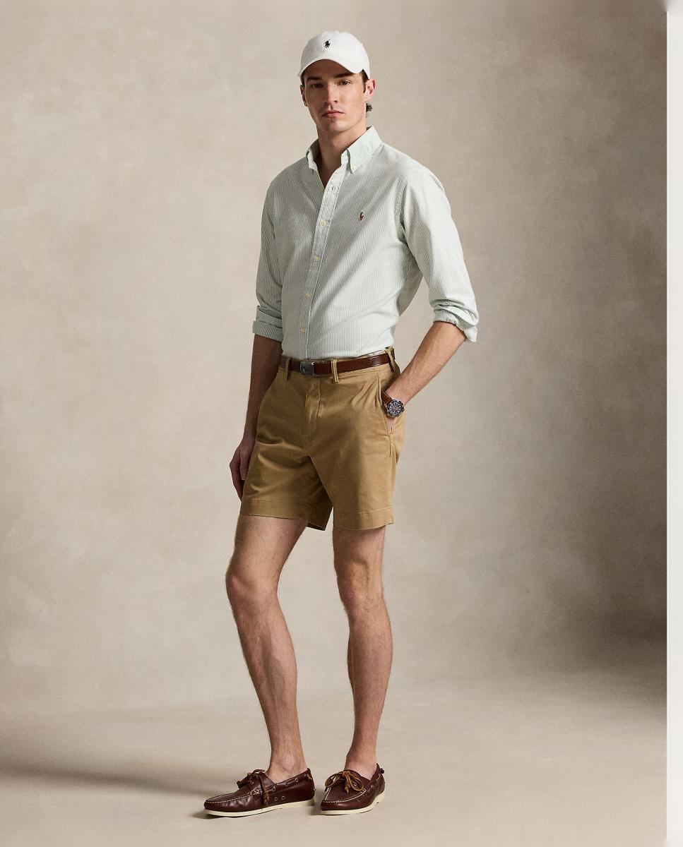 Camisa de hombre oxford con rayas Desgastado Mint Blanco - Polo Ralph Lauren - Verde menta Verde menta-6