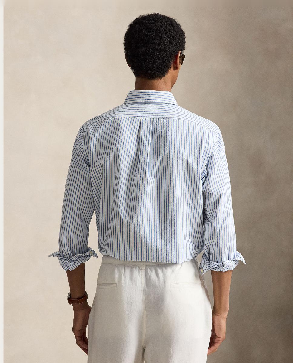 Camisa oxford de sirsaca de hombre Blanco/ - Polo Ralph Lauren - Azul Azul-3
