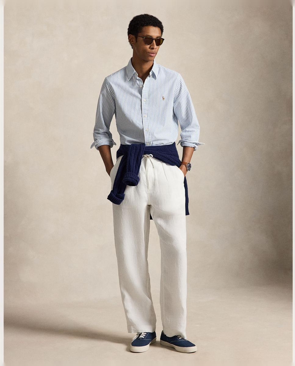 Camisa oxford de sirsaca de hombre Blanco/ - Polo Ralph Lauren - Azul Azul-6