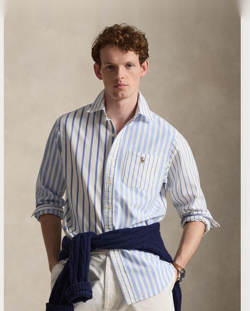 Imagen 0 de Camisa de hombre oxford Nautical Camisa Divertida Azul claro