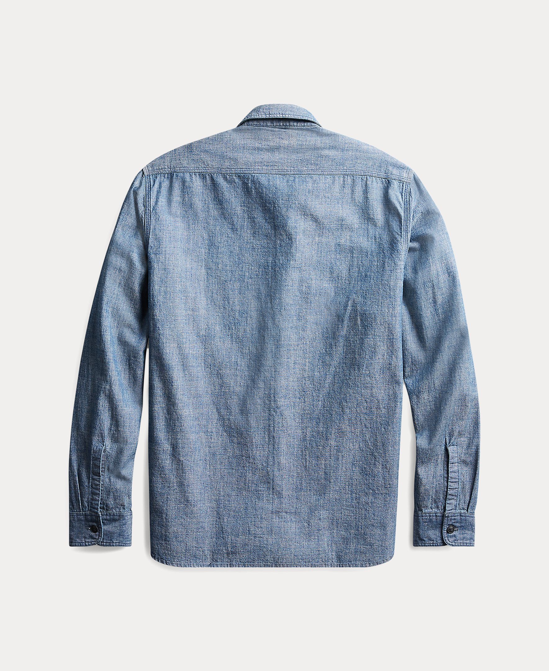 Camisa de Trabalho de Chambray Índigo Double RL Índigo-2