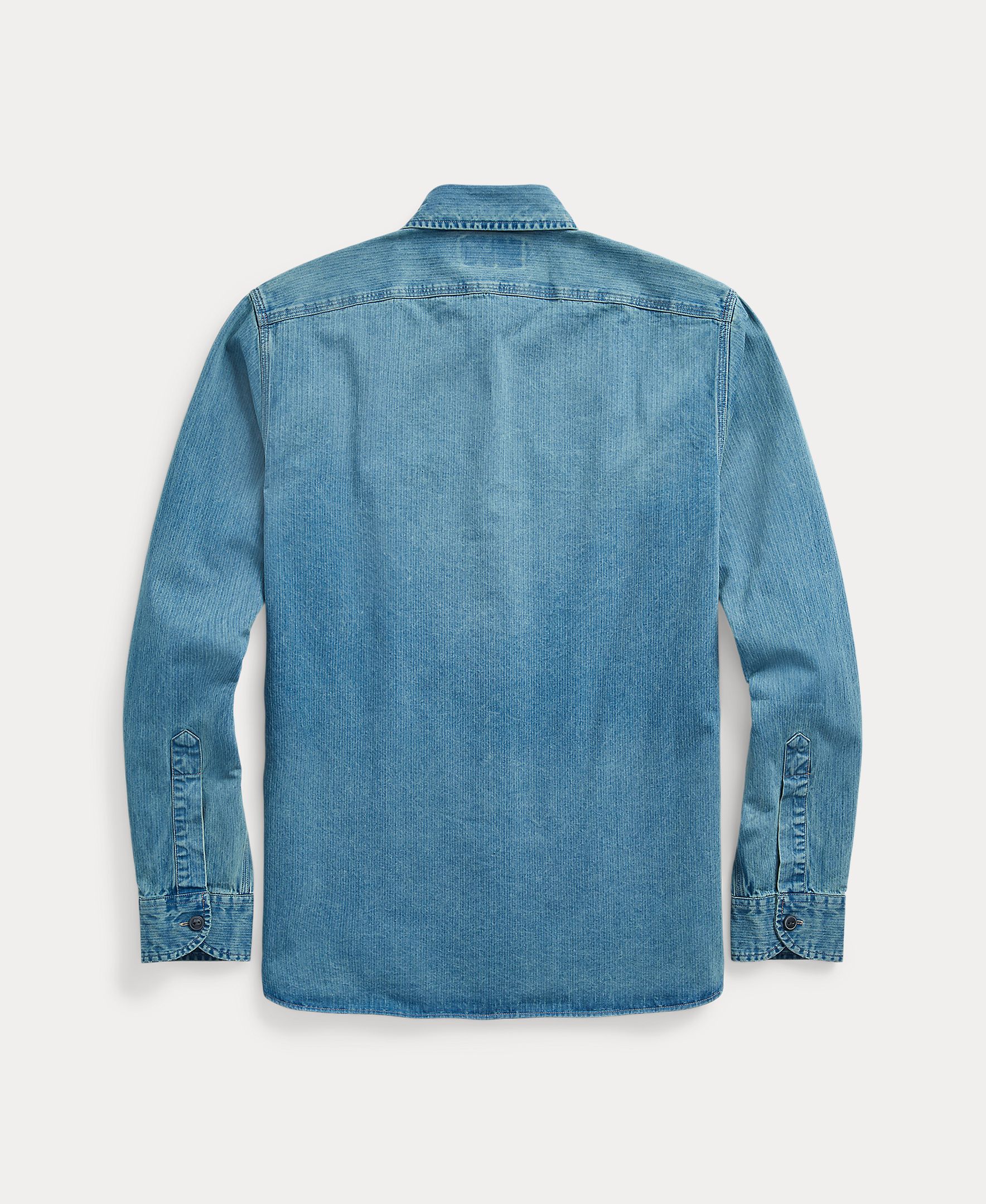 Camisa de Trabalho de Sarja em Espiga Double RL Índigo-2