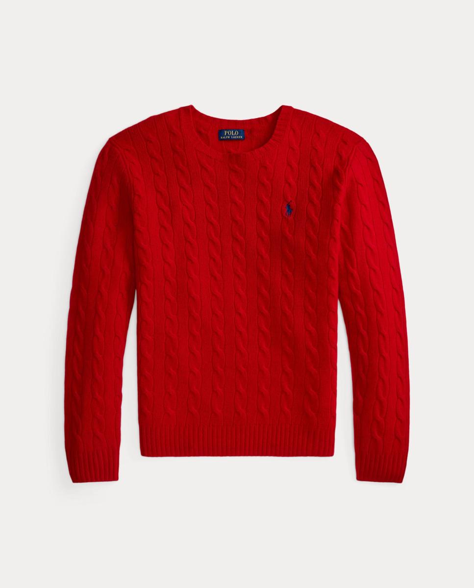 Jersey de hombre de lana y cachemira Fawn Gris Jaspeado - Polo Ralph Lauren - Rojo Rojo-5