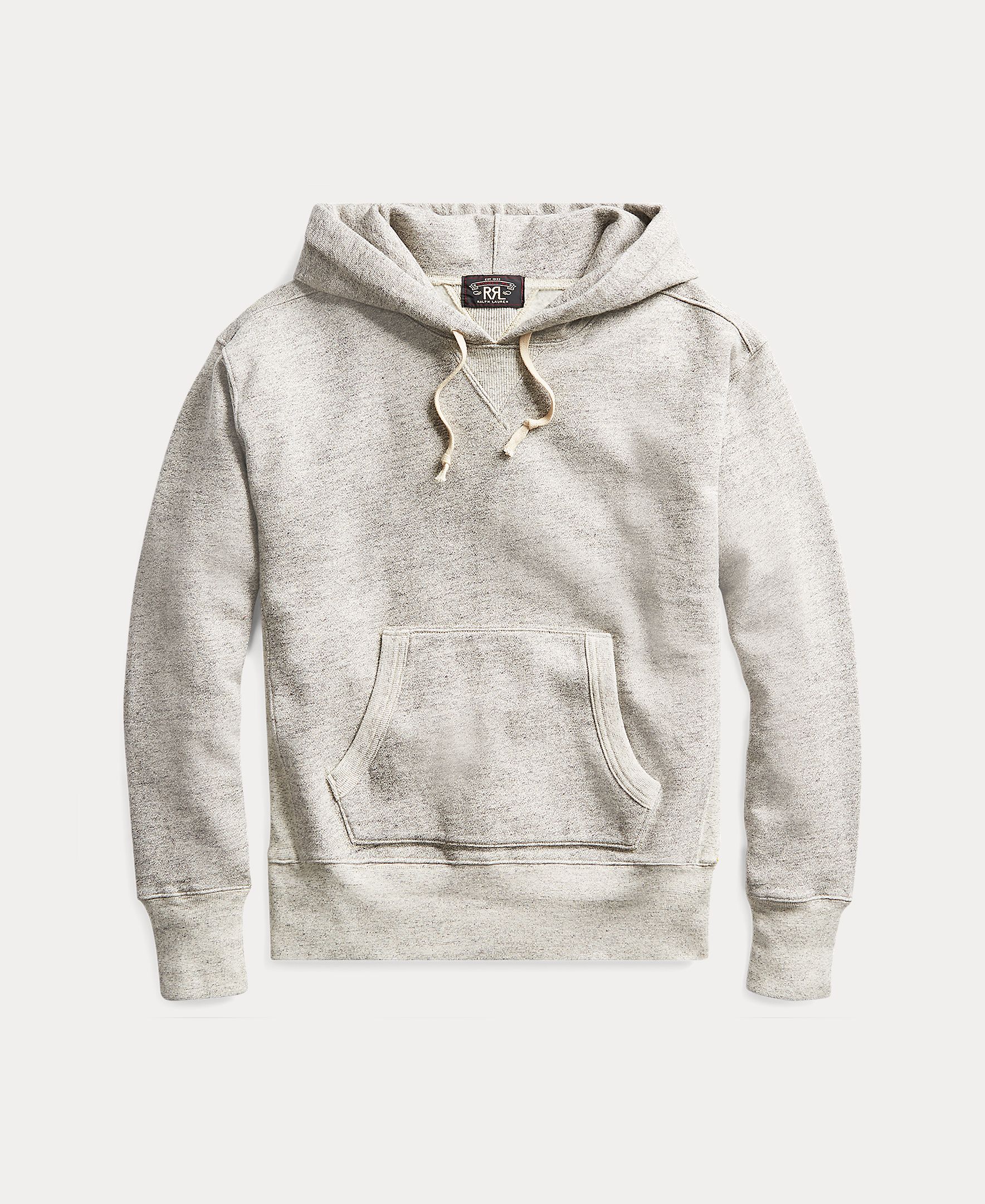 Sweatshirt com Capuz de Felpa e Bolso Canguru Double RL Cinzento-claro-1