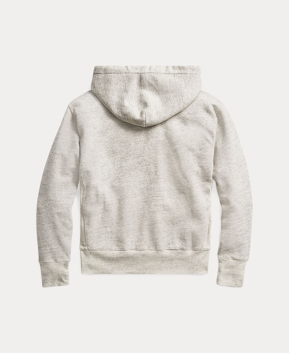 Sweatshirt com Capuz de Felpa e Bolso Canguru Double RL Cinzento-claro-2