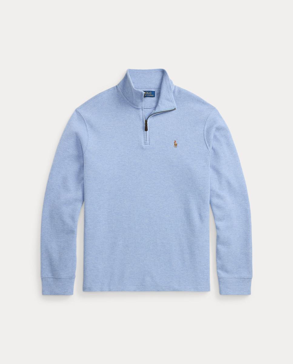 Camiseta de hombre Barclay Jaspeado con cremallera corta - Polo Ralph Lauren - Azul claro Azul claro-5