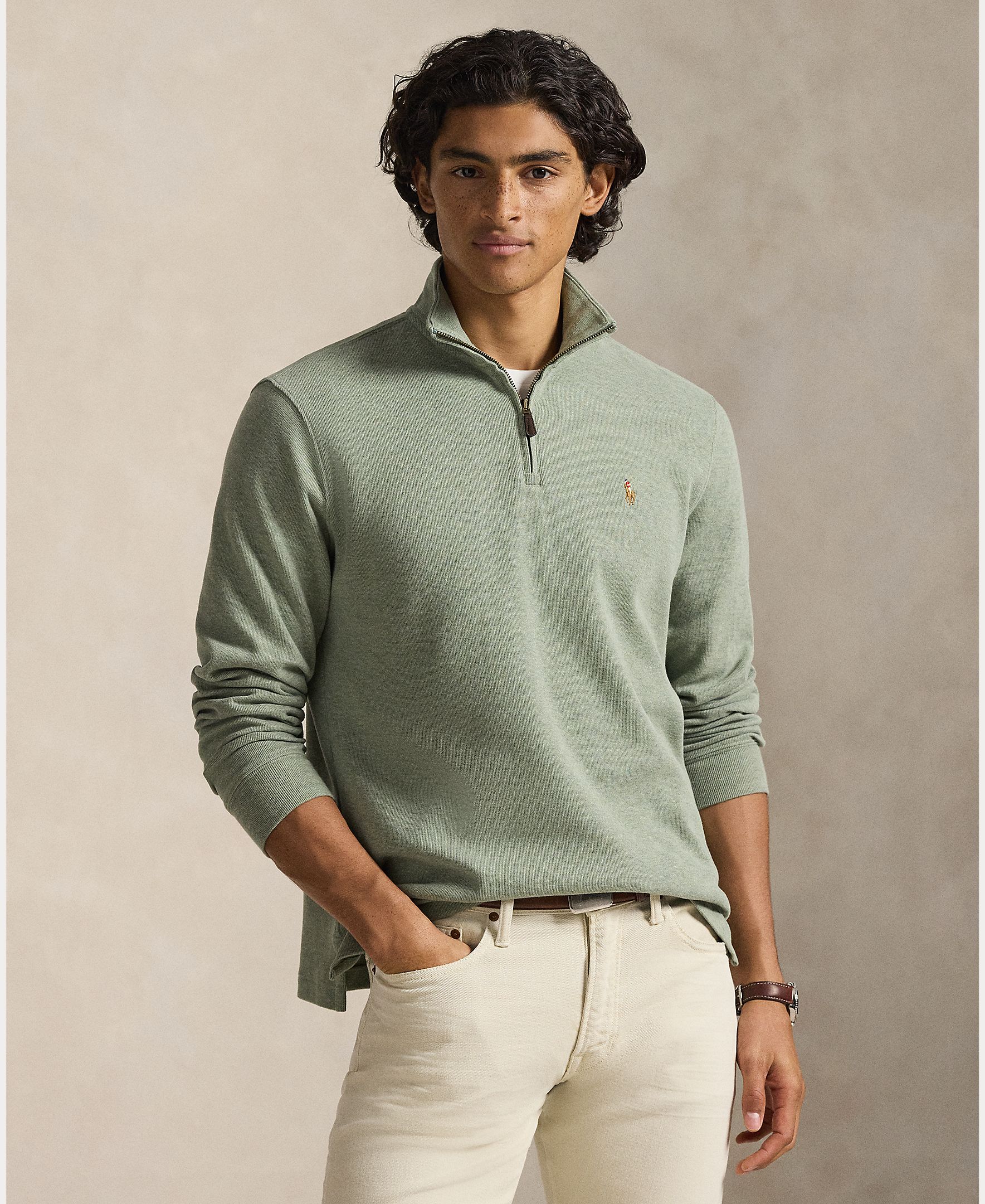 Imagem 0 de Camisola de Malha de Algodão com Meio Fecho de Correr