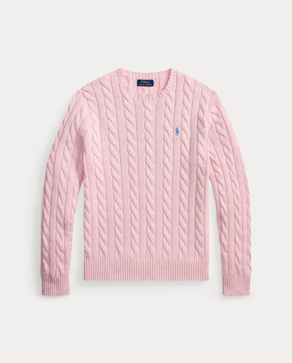 Jersey de hombre en punto de ochos Azul Jacinto Jaspeado - Polo Ralph Lauren - Rosa claro Rosa claro-7