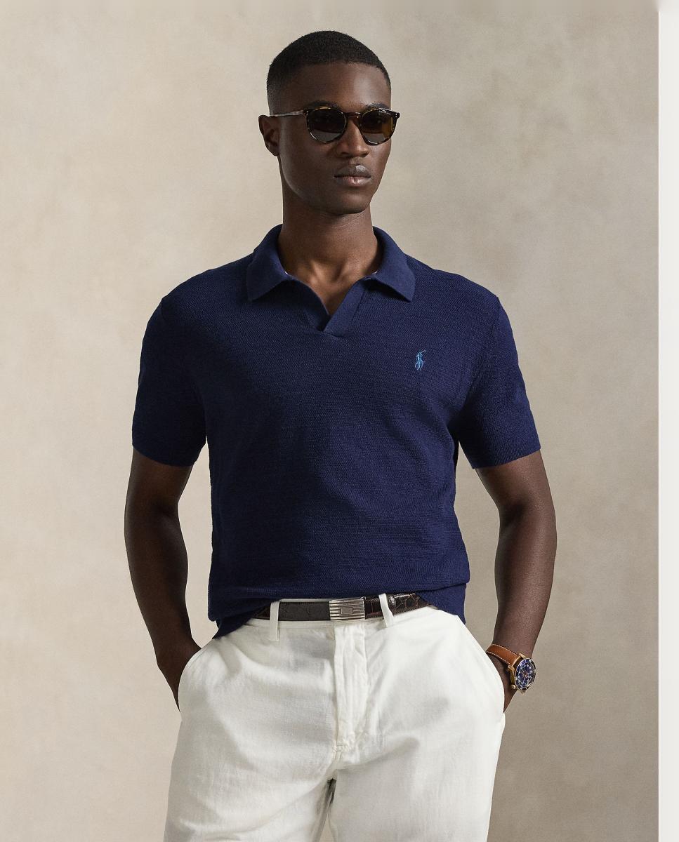 Imagem 0 de Camisola de Malha de Manga Curta com Colarinho Estilo Polo