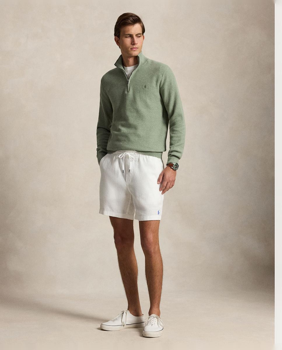 Camisola de Malha com Meio Fecho de Correr Verde-claro-6