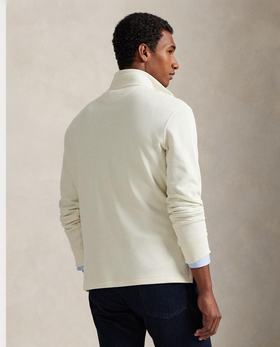 Camiseta de hombre Barclay Jaspeado con cremallera corta - Polo Ralph Lauren - Crema Crema-3