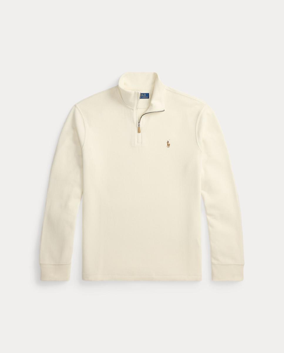 Camiseta de hombre Barclay Jaspeado con cremallera corta - Polo Ralph Lauren - Crema Crema-6