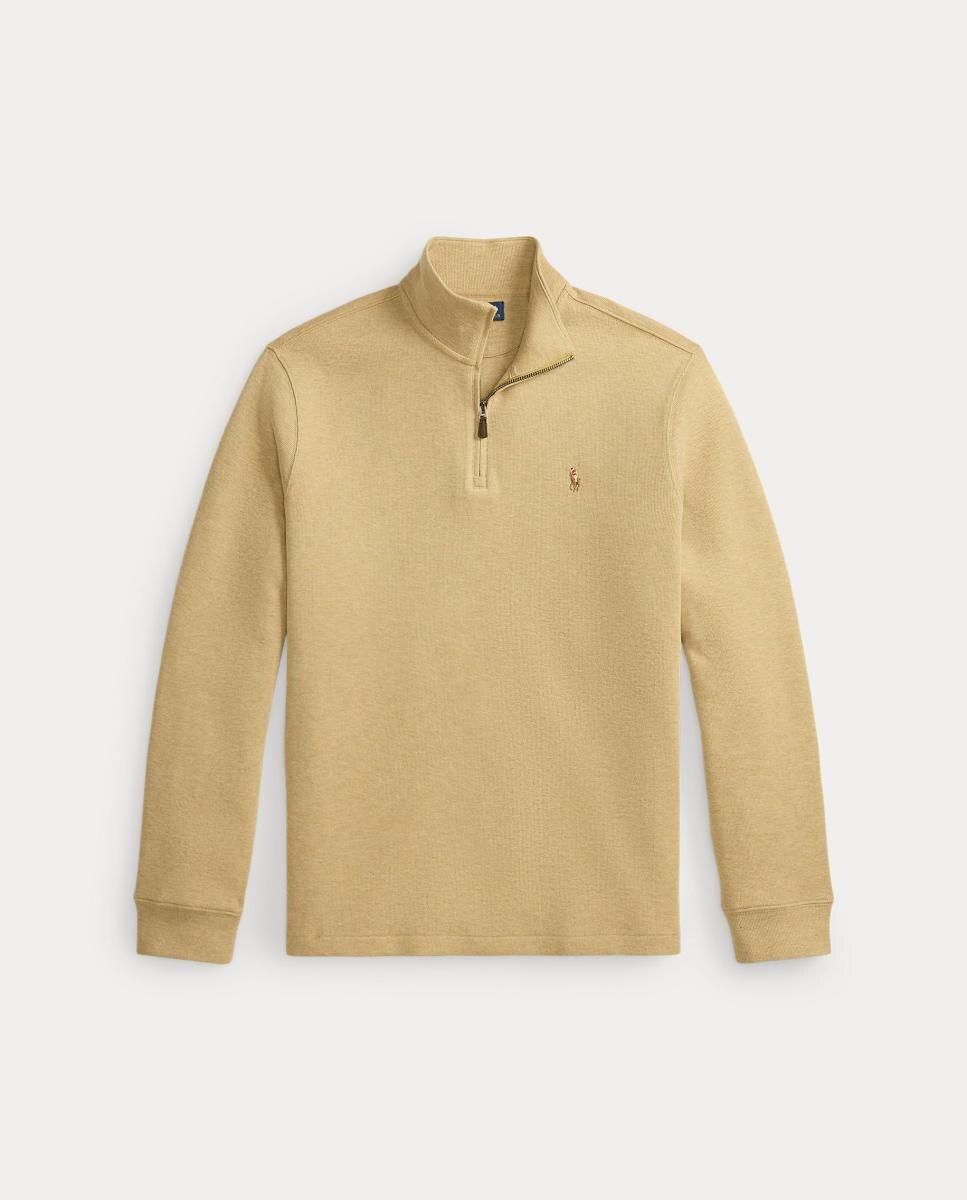 Camiseta de hombre Barclay Jaspeado con cremallera corta - Polo Ralph Lauren - Hierba Caramelo-6