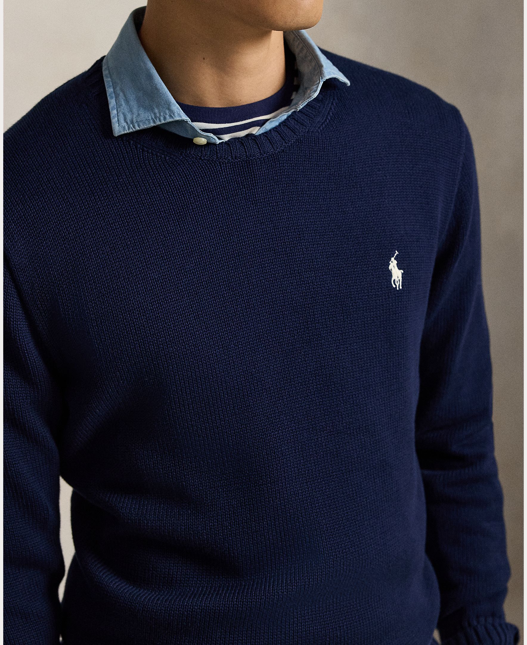 Jersey de hombre de algodón con cuello redondo - Polo Ralph Lauren - Azul marino Azul marino-4
