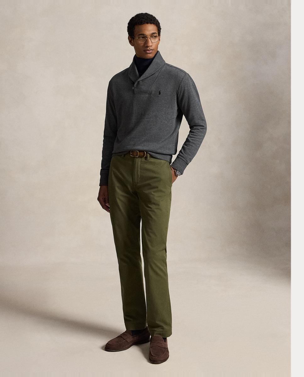Camisola de Malha com Gola Tipo Xaile Cinzento-escuro-6