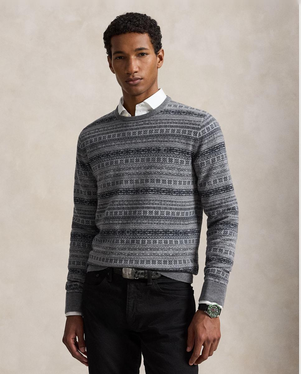 Imagem 0 de Camisola de Malha de Lã com Estampado Fair Isle