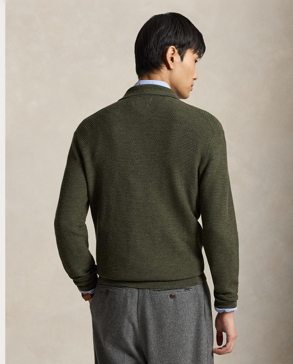 Jersey de hombre de lana con cuello polo - Polo Ralph Lauren - Verde pardo Verde pardo-3
