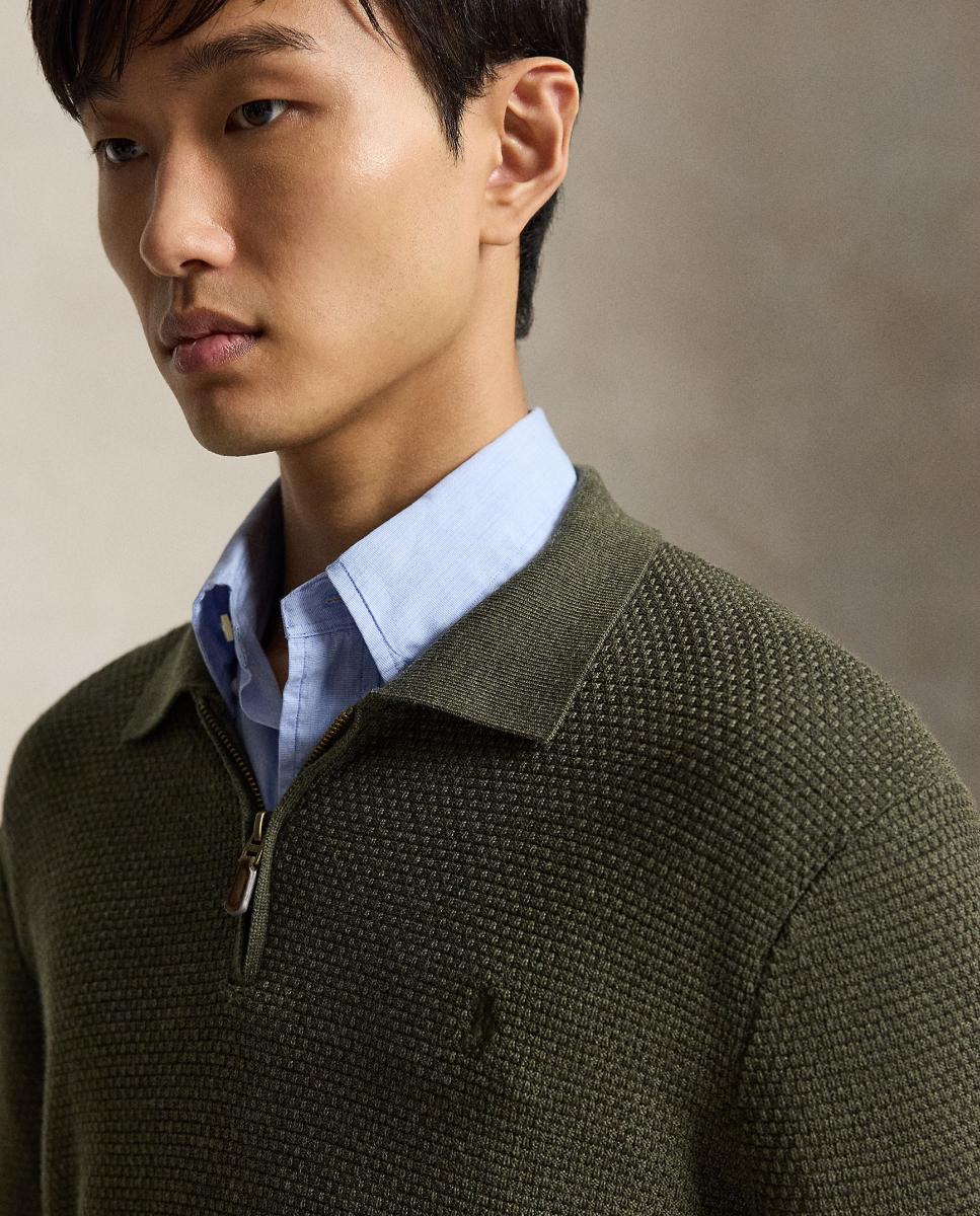Jersey de hombre de lana con cuello polo - Polo Ralph Lauren - Verde pardo Verde pardo-4