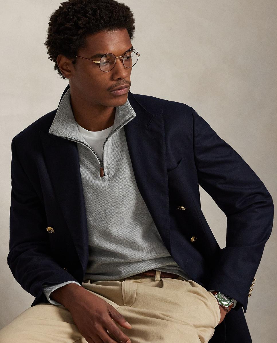 Camiseta de hombre Barclay Jaspeado con cremallera corta - Polo Ralph Lauren - Gris claro Gris claro-5