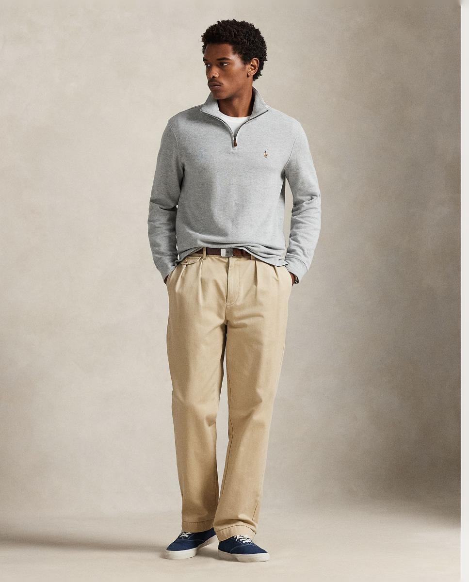 Camiseta de hombre Barclay Jaspeado con cremallera corta - Polo Ralph Lauren - Gris claro Gris claro-7
