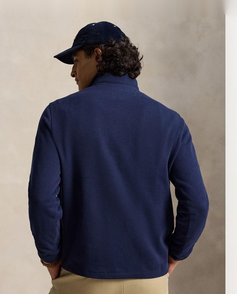 Camiseta de hombre Barclay Jaspeado con cremallera corta - Polo Ralph Lauren - Azul marino Azul marino-3