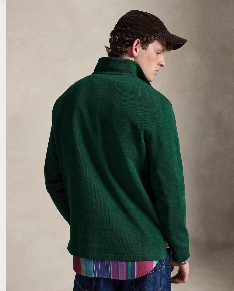 Camiseta de hombre Barclay Jaspeado con cremallera corta - Polo Ralph Lauren - Verde morado Verde morado-3