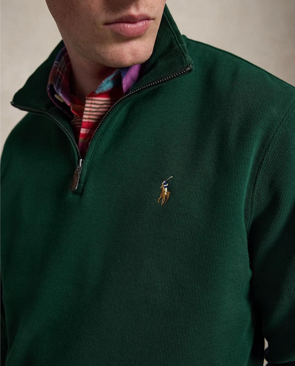Camiseta de hombre Barclay Jaspeado con cremallera corta - Polo Ralph Lauren - Verde morado Verde morado-4