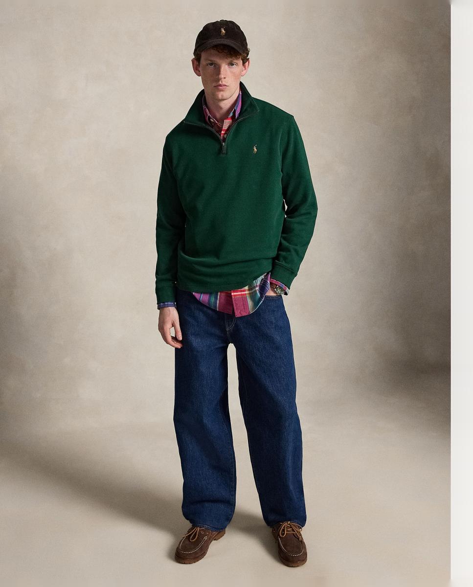 Camiseta de hombre Barclay Jaspeado con cremallera corta - Polo Ralph Lauren - Verde morado Verde morado-7