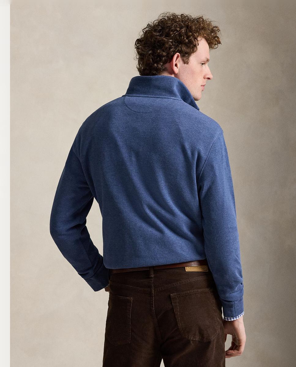 Camiseta de hombre Barclay Jaspeado con cremallera corta - Polo Ralph Lauren - Azul oscuro Azul oscuro-3