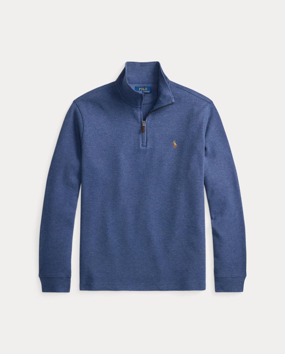 Camiseta de hombre Barclay Jaspeado con cremallera corta - Polo Ralph Lauren - Azul oscuro Azul oscuro-5