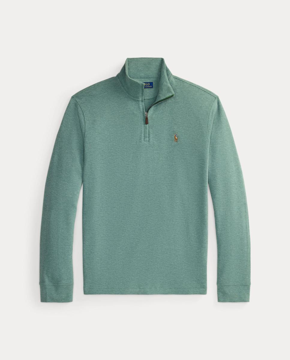 Camiseta de hombre Barclay Jaspeado con cremallera corta - Polo Ralph Lauren - Musgo Musgo-6