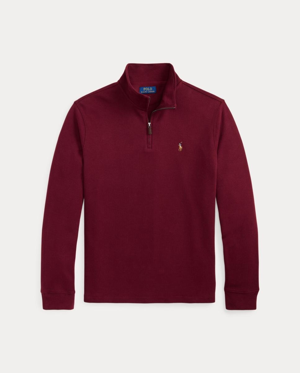 Camiseta de hombre Barclay Jaspeado con cremallera corta - Polo Ralph Lauren - Granate Granate-6