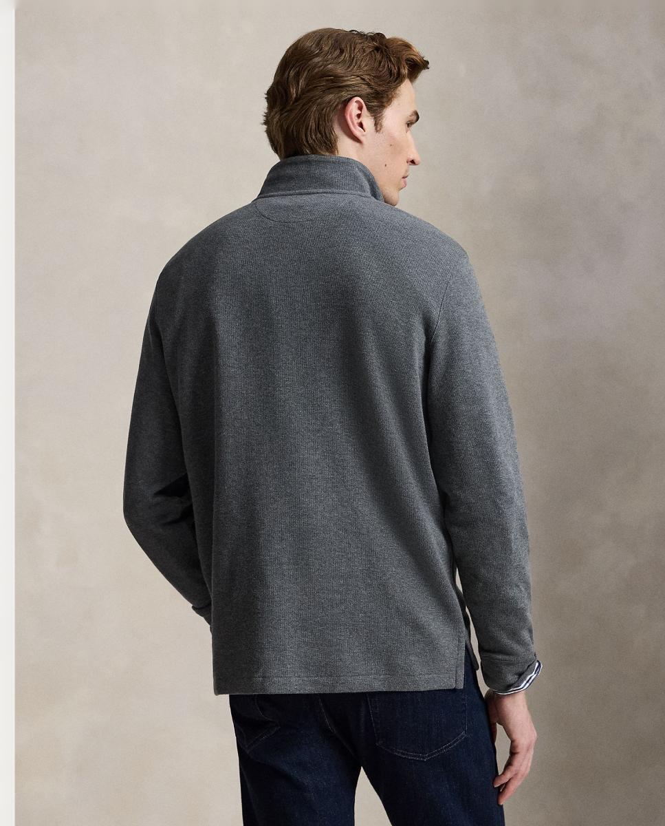 Camiseta de hombre Barclay Jaspeado con cremallera corta - Polo Ralph Lauren - Gris ceniza Gris ceniza-3