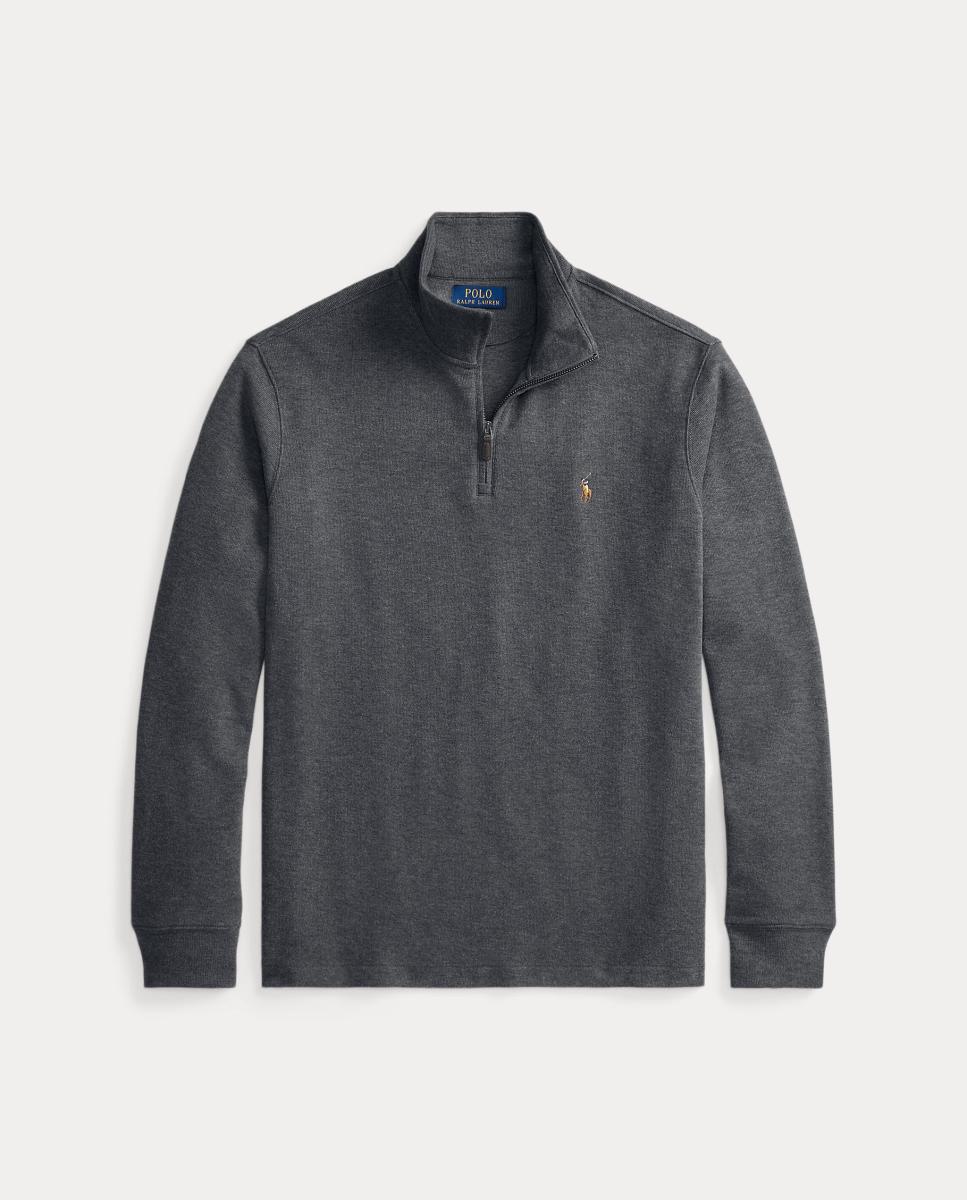 Camiseta de hombre Barclay Jaspeado con cremallera corta - Polo Ralph Lauren - Gris ceniza Gris ceniza-6