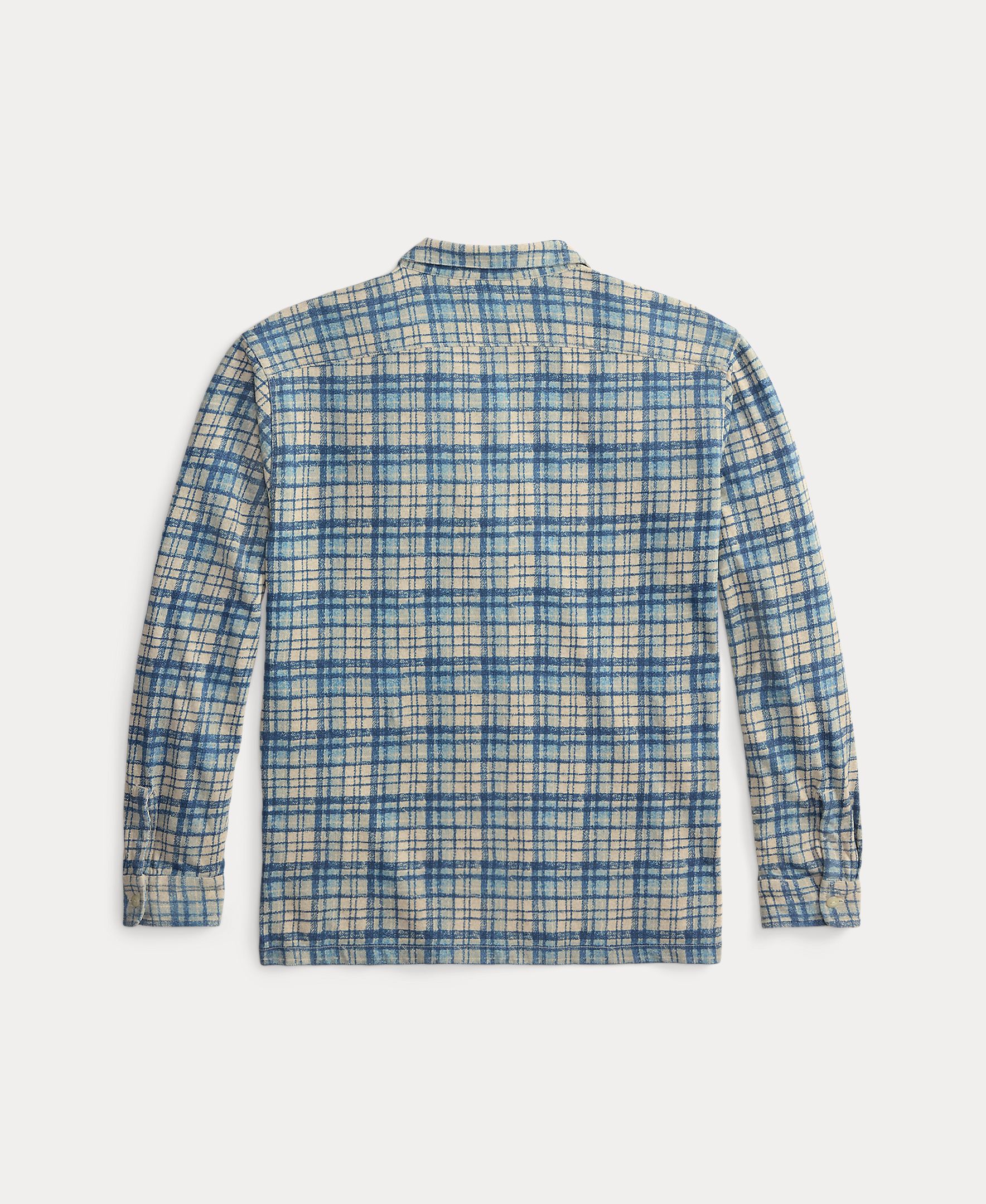 Sobrecamisa de Algodão com Bolsos no Peito Double RL Azul-claro-2