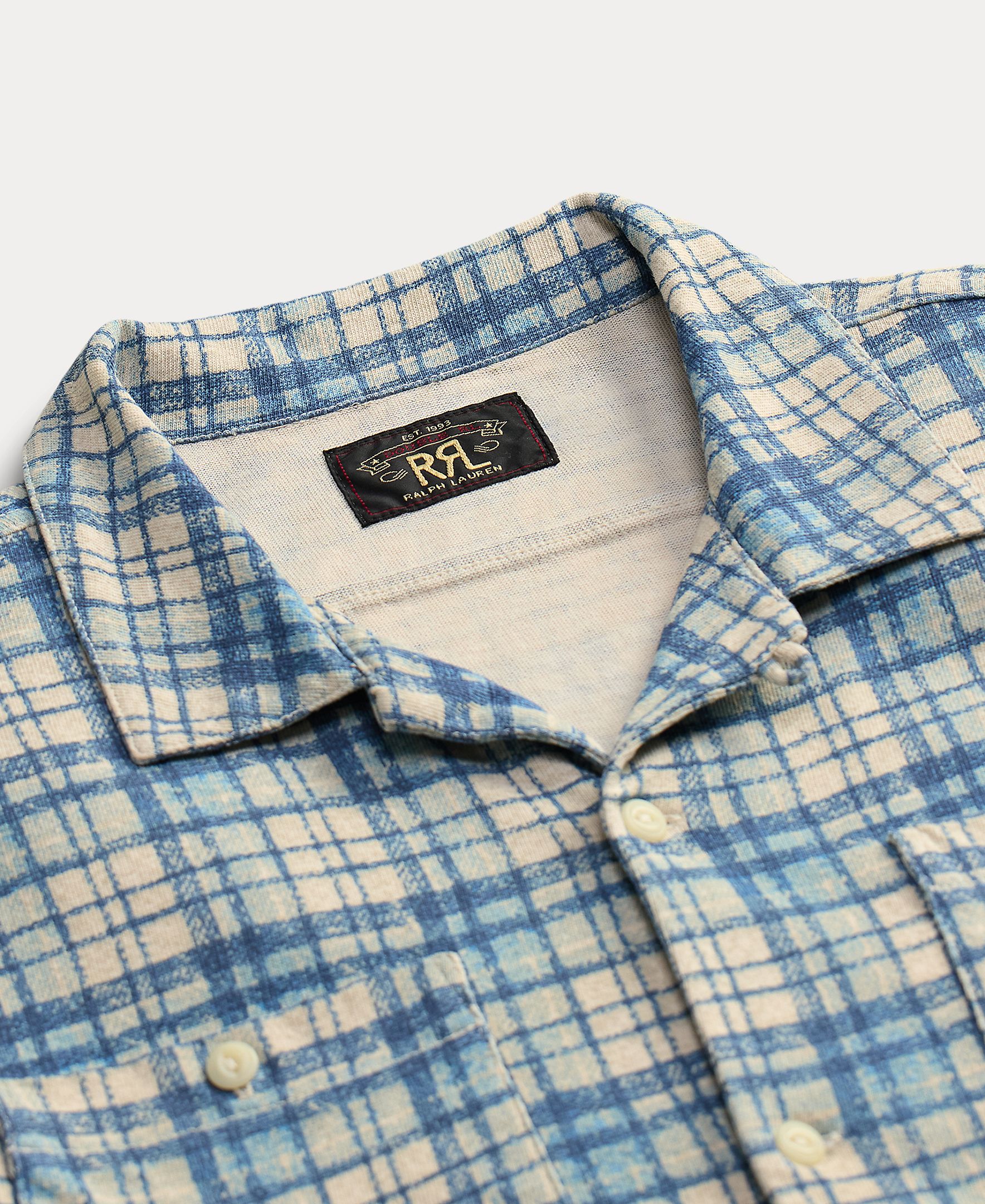Sobrecamisa de Algodão com Bolsos no Peito Double RL Azul-claro-3