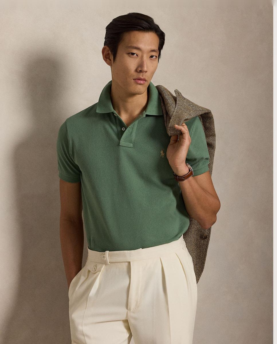Polo Piqué Regular Fit Verde Vale-5