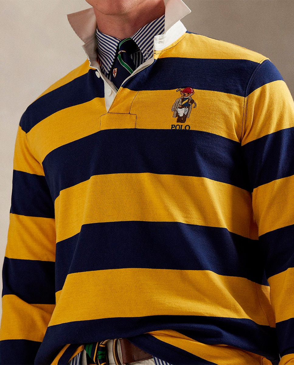 T-shirt de Rugby de Algodão com Polo Bear Multicolor-4